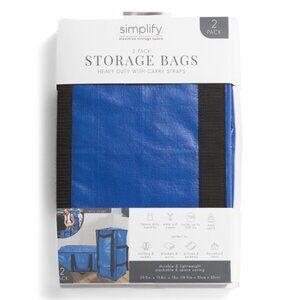 SIMPLIFY Blue 2pk X L Foldable Heavy Duty Storage Moving Bags